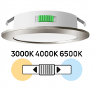 ULTRALUX - Мебелна LED луна за вграждане, кръг, 4W, 3000K/4000K/6500K, 12V DC, IP44, сатен никел  ML124CCTSN