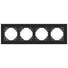 EFAPEL - FOUR GANG FRAME BLACK GLASS/BLACK 90940 TEP LOGUS 90 Crystal