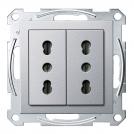 SCHNEIDER ELECTRIC -  MTN2162-0460 Italian-Double socket-outlet, aluminium, System M