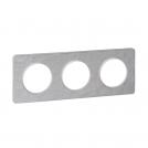 SCHNEIDER ELECTRIC - S520806K Odace Touch cover frame 3 gang  metal martele aluminium & white border