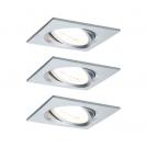 PAULMANN - Луни (3бр.) 93492  LED recessed light 3-Step-Dim Nova Coin basic set pivoting square 84x84mm 50°Coin✴3x6W⚡3x470lm⚡230V dimmable