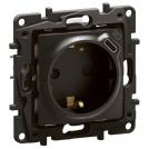 LEGRAND - Socket SCHUKO 16A with child protection and USB type C 1.5A 7.5W Black Niloe New NP3312BK