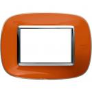 BTICINO - HB4803DR  Elliptical cover plate 3modules - orange liquid technopolymer