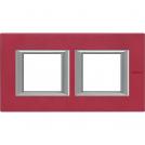 BTICINO - HA4802M2HRC rectangular cover plate 2х2modules - red China - metal