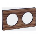 SCHNEIDER ELECTRIC - S540804P4 Odace Touch cover frame 2 gang wood zebrano & anthracite border