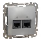 SCHNEIDER ELECTRIC - SDD113462 Sedna Design & Elements - CAT 6 UTP, 2x RJ45, aluminium
