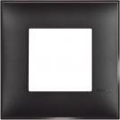 BTICINO - R4802BG cover plate - 2 centered module - Black satin