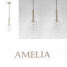 NOVA LUCE - Пендел  Д:14, В:179 см.    9028833   AMELIA ⚡ LED G9 ⚡ 1x5W ⚡ 230V ⚡ IP20 ✴ Пясъчно злато/Прозрачно стъкло 