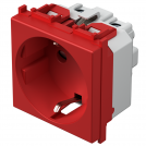 TEM - VM10RD Socket Schuko 2P+E 16A 2M, color Red, Modul