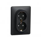 SCHNEIDER ELECTRIC - SDD314221 Sedna Design & Elements - Dual Outlet schuko with child protection, 2P+E 16A, 250V, antracite