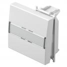 TEM - TM13PWIL Face plate switch/button 2M with label, color White gloss, Modul