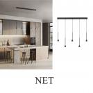 NOVA LUCE - Димируем пендел  Д:110, Ш:3.5, В:150 см.   9060218   NET ⚡ LED 27W ⚡ 1301Lm ⚡ 3000К ⚡ 220-240V ⚡ IP20 ✴ Черен