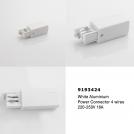 NOVA LUCE - Power connector for tracks L:6.5, W:3.2 cm.  9193424  4-WIRES TRACK ✴ White Aluminium