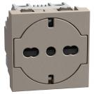 BTICINO - Socket SCHUKO/ITALIAN standard 2P+E 16A with child protection 2M color Stone Light Now YG4140A16F