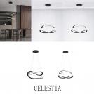 NOVA LUCE - Димируем пендел  Д:60, В:120 см.   9030644   CELESTIA ⚡ LED 87W ⚡ 3141Lm ⚡ 3000K ⚡ 220-240V ⚡ IP20 ✴ Пясъчно черен