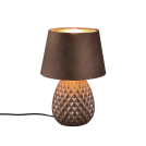 TRIO - Нощна лампа h:35 ARIANA – R51531926 1x E27 60W керамична основа / шапка кафяво кадифе 