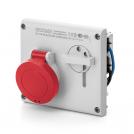 SCAME - Concealed industrial socket 32A 3P+N+E IP44 with mechanical interlock Omnia series 400.3287